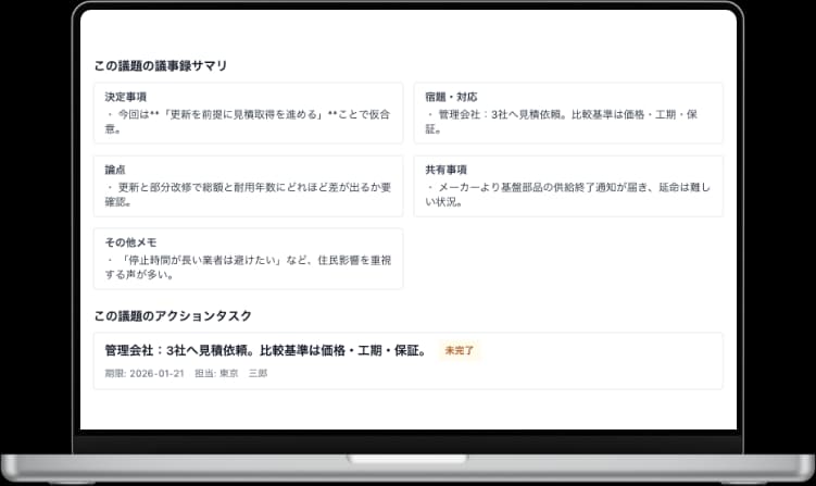 決まったことと次にやることが残るイメージ